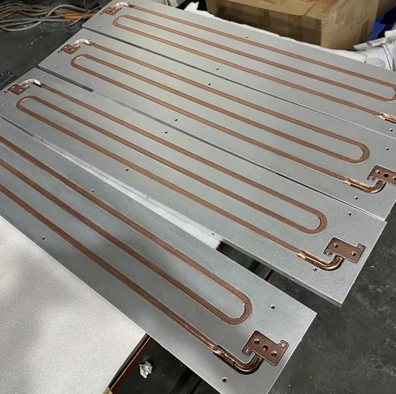 Two-channel round tube liquid cold plate