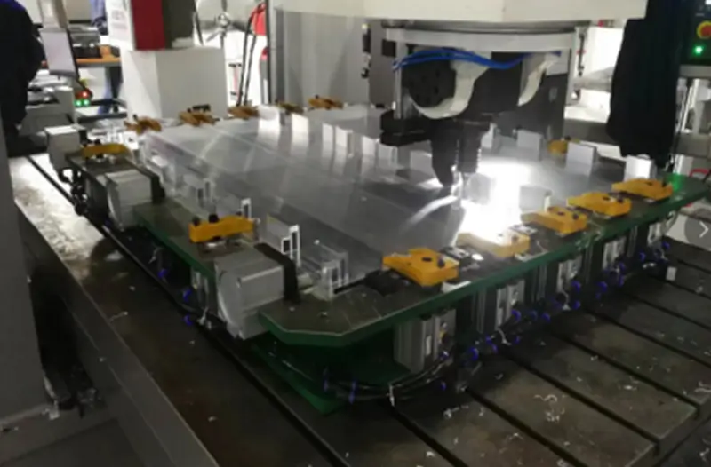 Creating a deep-hole drilling liquid cold plate